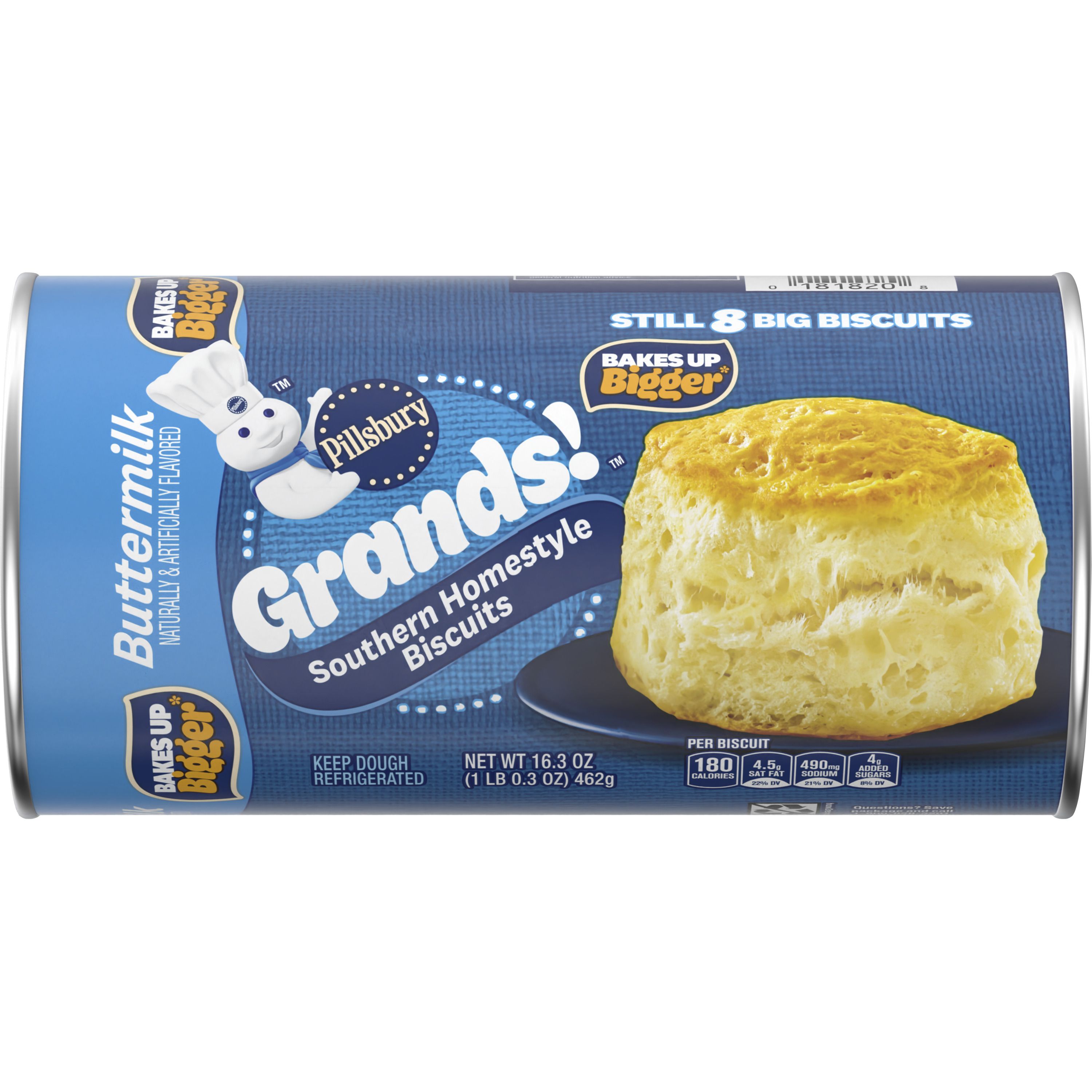 Pillsbury Grands! Southern Homestyle Buttermilk Biscuits, 8 Ct, 16.3 oz - Front