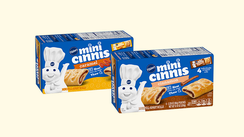 Box of Pillsbury Mini Cinnis, Pull-Apart Caramel Rolls, Box of Pillsbury Mini Cinnis, Pull-Apart Cinnamon Roll